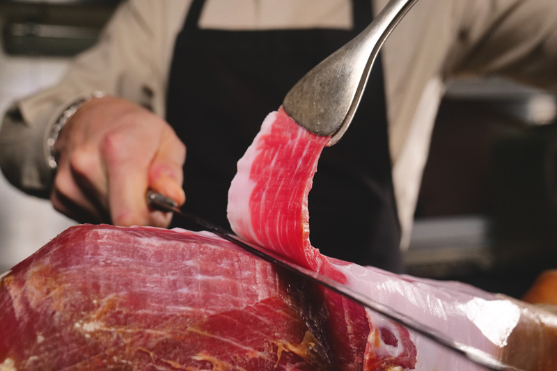 Sliced ​​italian ham