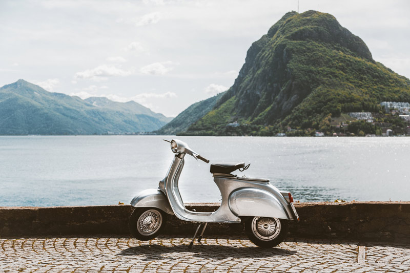 Paisaje de la vespa italiana