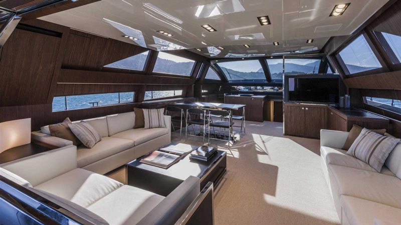 Interior of Riva luxury yachts