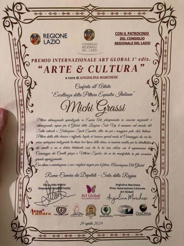 Michi Grassi, una storia di eccellenza pittorica, resilienza e rinascita: il Maestro premiato alla Camera dei Deputati